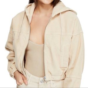 BDG corduroy cropped hoodie jacket